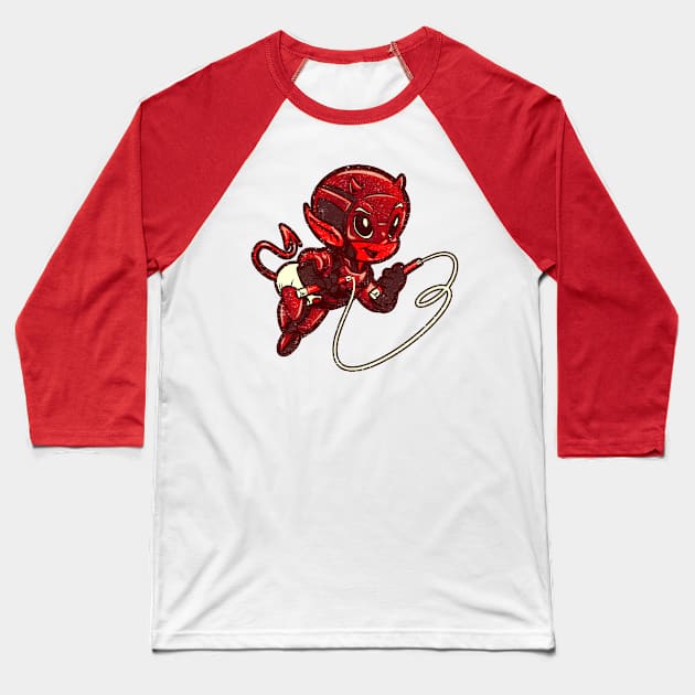 Lil Devil (alt red) Baseball T-Shirt by poopsmoothie